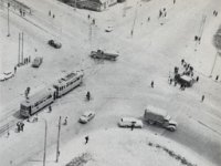 Križanje Držićeve i ulice Proleterskih brigada (današnja Dažićeva avenija i ulica grada Vukovara) 1950-ih godina